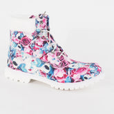 Womens Timberland 6 Inch Flower Print A1846 Fabric Lace Up Casual Walking Boots